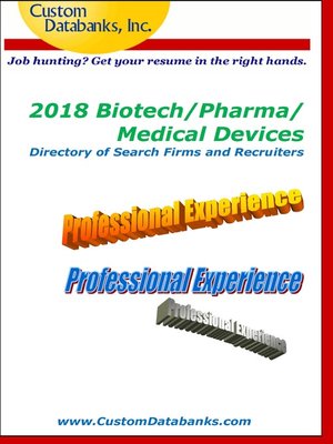 cover image of 2018 Biotech/Pharma/Medical Devices Directory of Search Firms and Recruiters